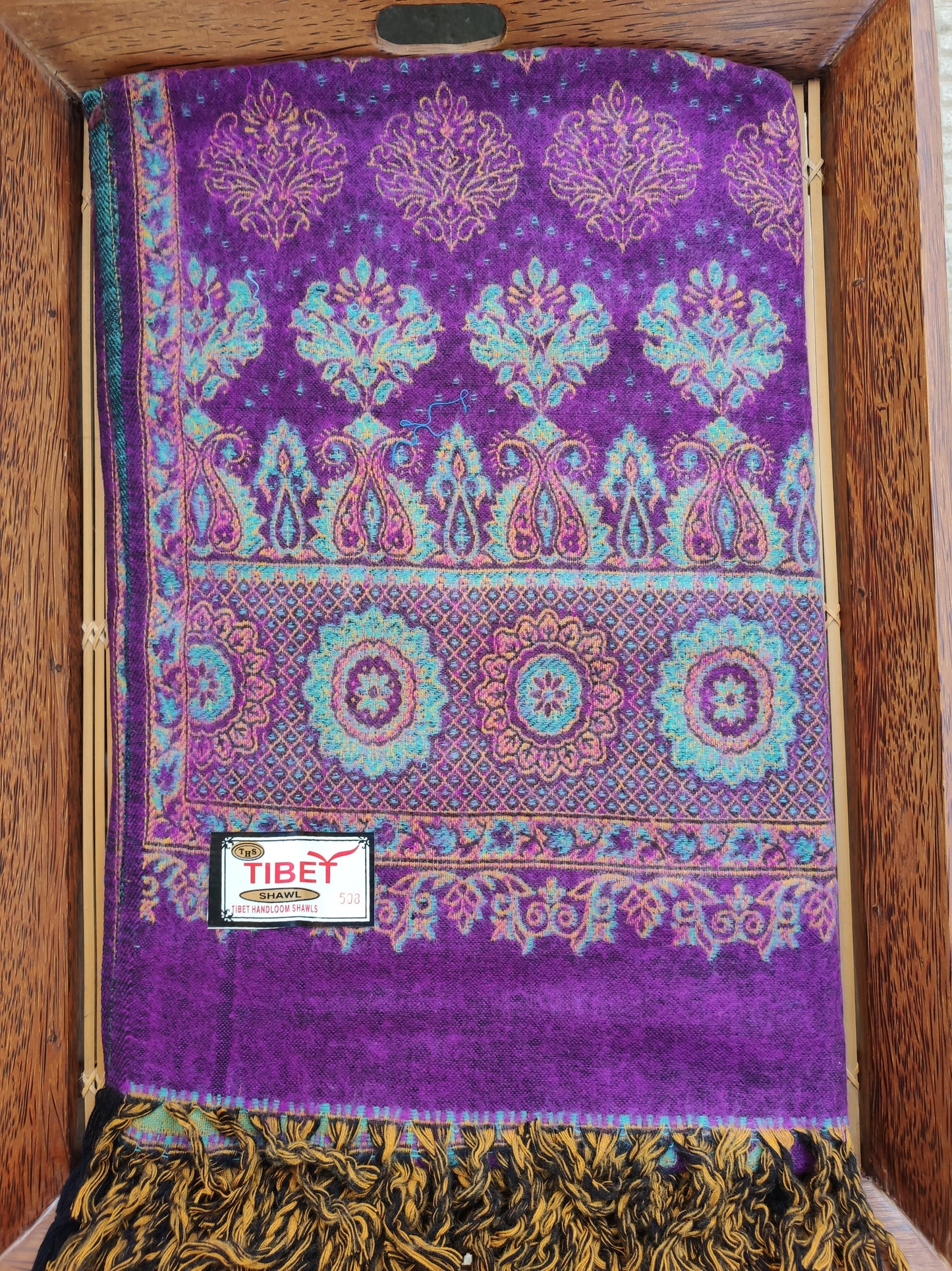 Pashmina shawl blanket 100% warm Yak wool Tibet 2E