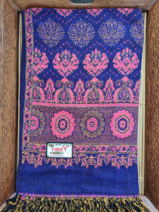 Pashmina-Schaldecke aus 100 % warmer Yakwolle Tibet 4E