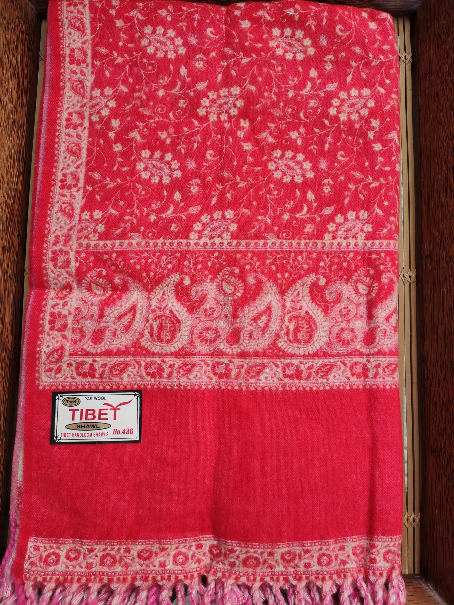 Pashmina-Schaldecke aus 100 % warmer Yak-Wolle Tibet 7N