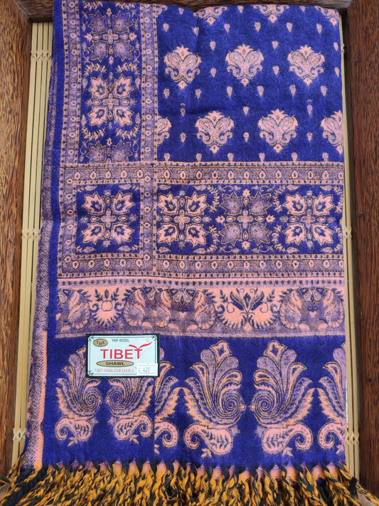 Pashmina-Schaldecke aus 100 % warmer Yakwolle Tibet 3P