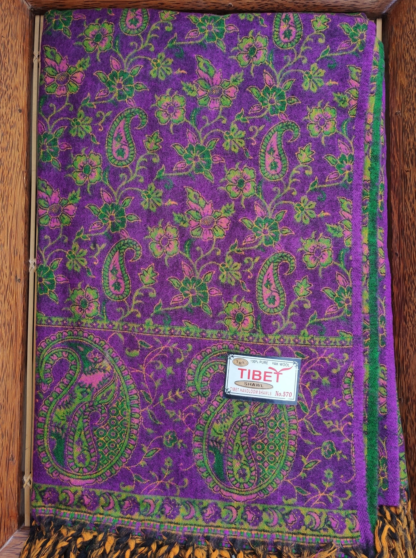 Pashmina-Schaldecke aus 100 % warmer Yakwolle Tibet 24T