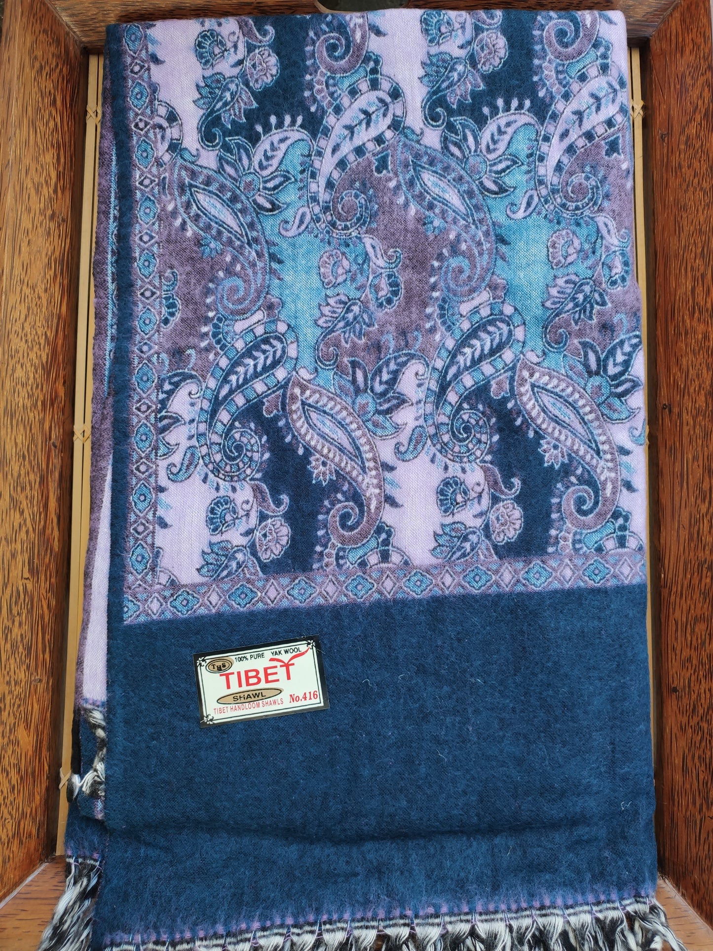 Pashmina-Schaldecke aus 100 % warmer Yakwolle Tibet 6R