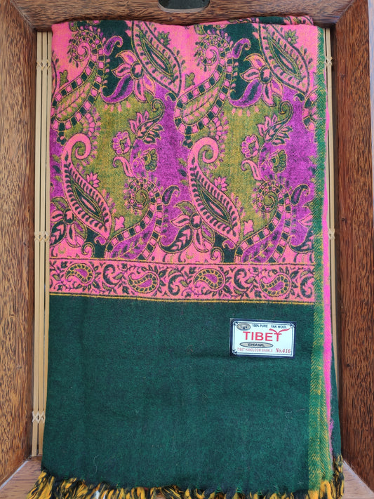 Warm Yak Wool Blanket Pashmina Shawl Tibet 7R