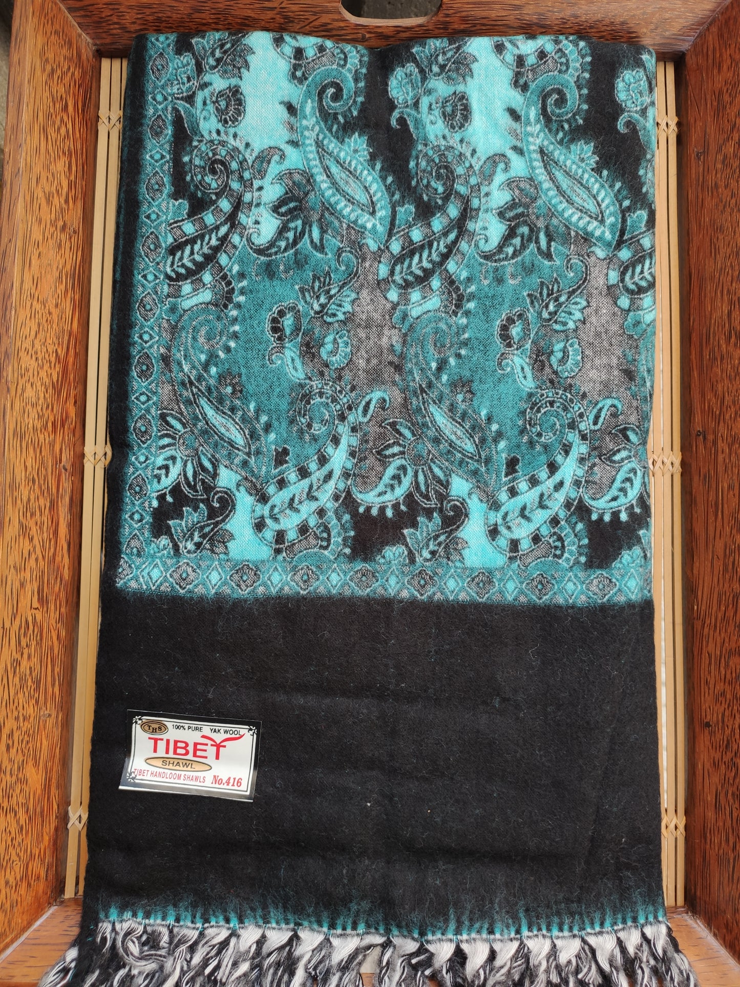 Pashmina-Schaldecke aus 100 % warmer Yakwolle Tibet 23R