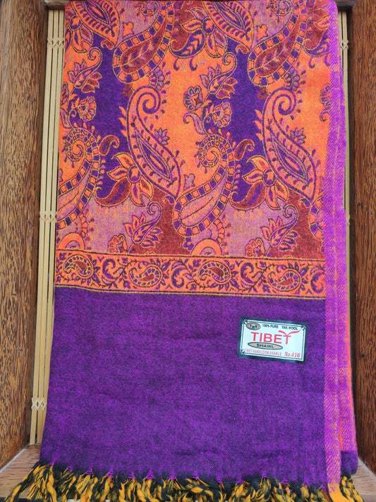 Pashmina shawl blanket 100% warm Yak wool Tibet 30R