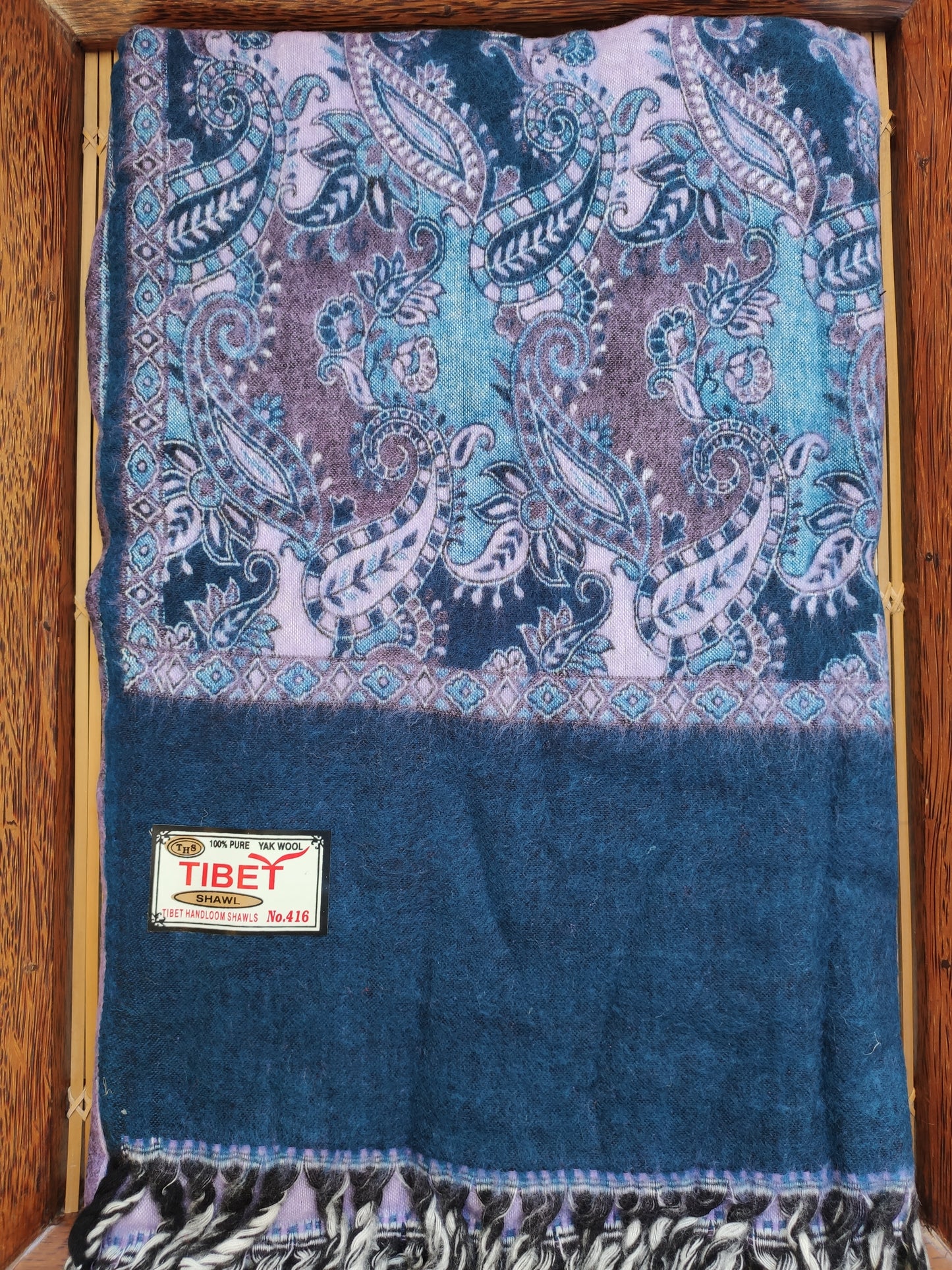 Pashmina shawl blanket 100% warm Yak wool Tibet 32R