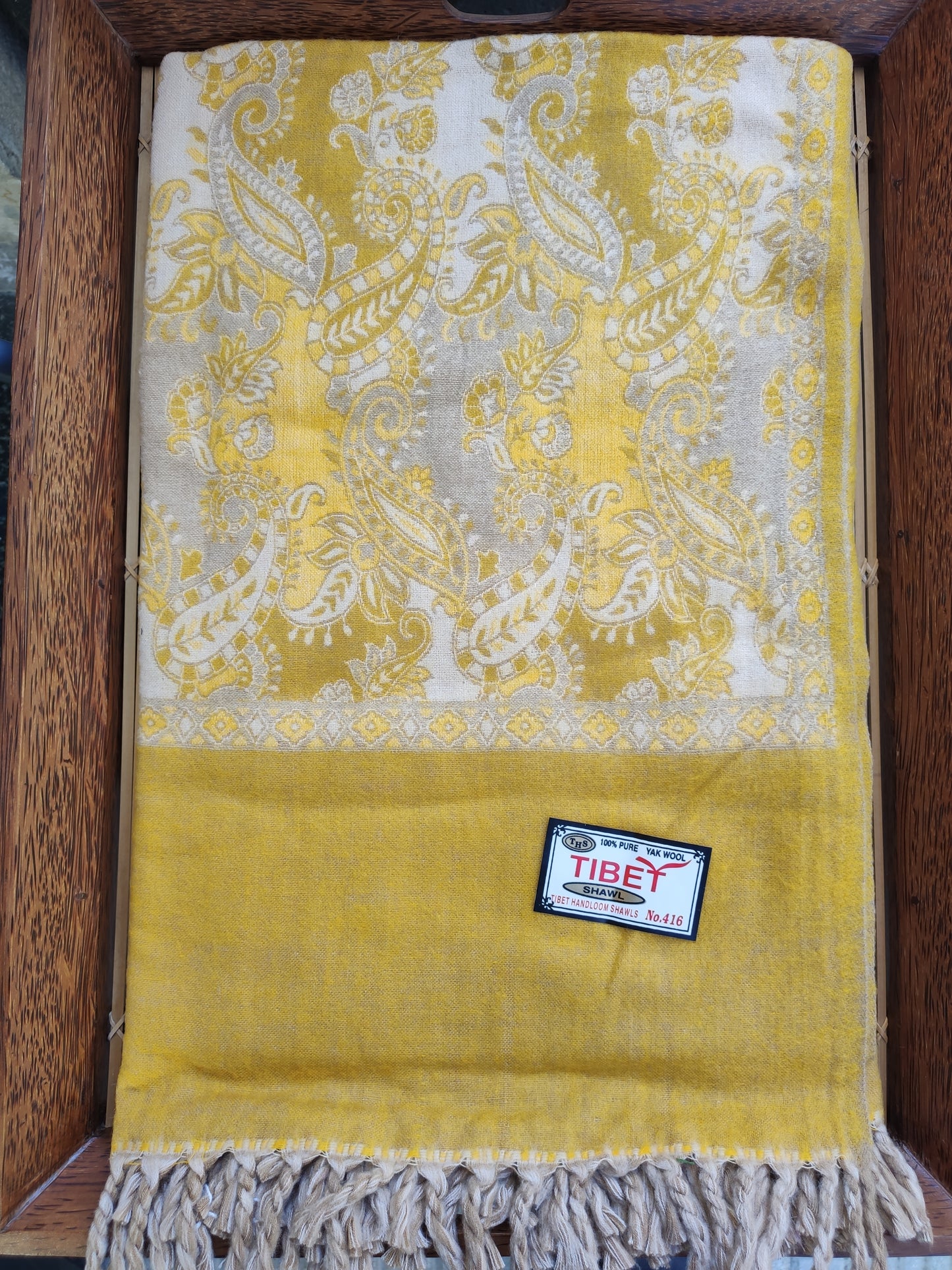 Pashmina-Schaldecke aus 100 % warmer Yakwolle Tibet 38R