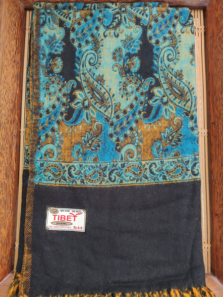 Pashmina shawl blanket 100% warm Yak wool Tibet 40R