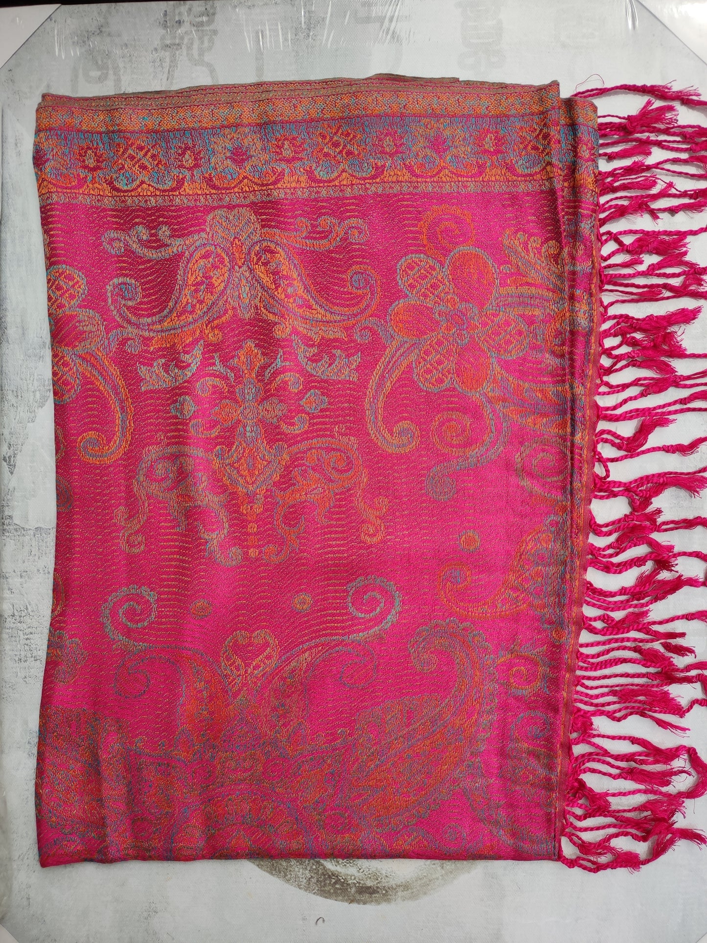 Pashmina Foulard Scarf Silk 100% India 195X75 60 cm