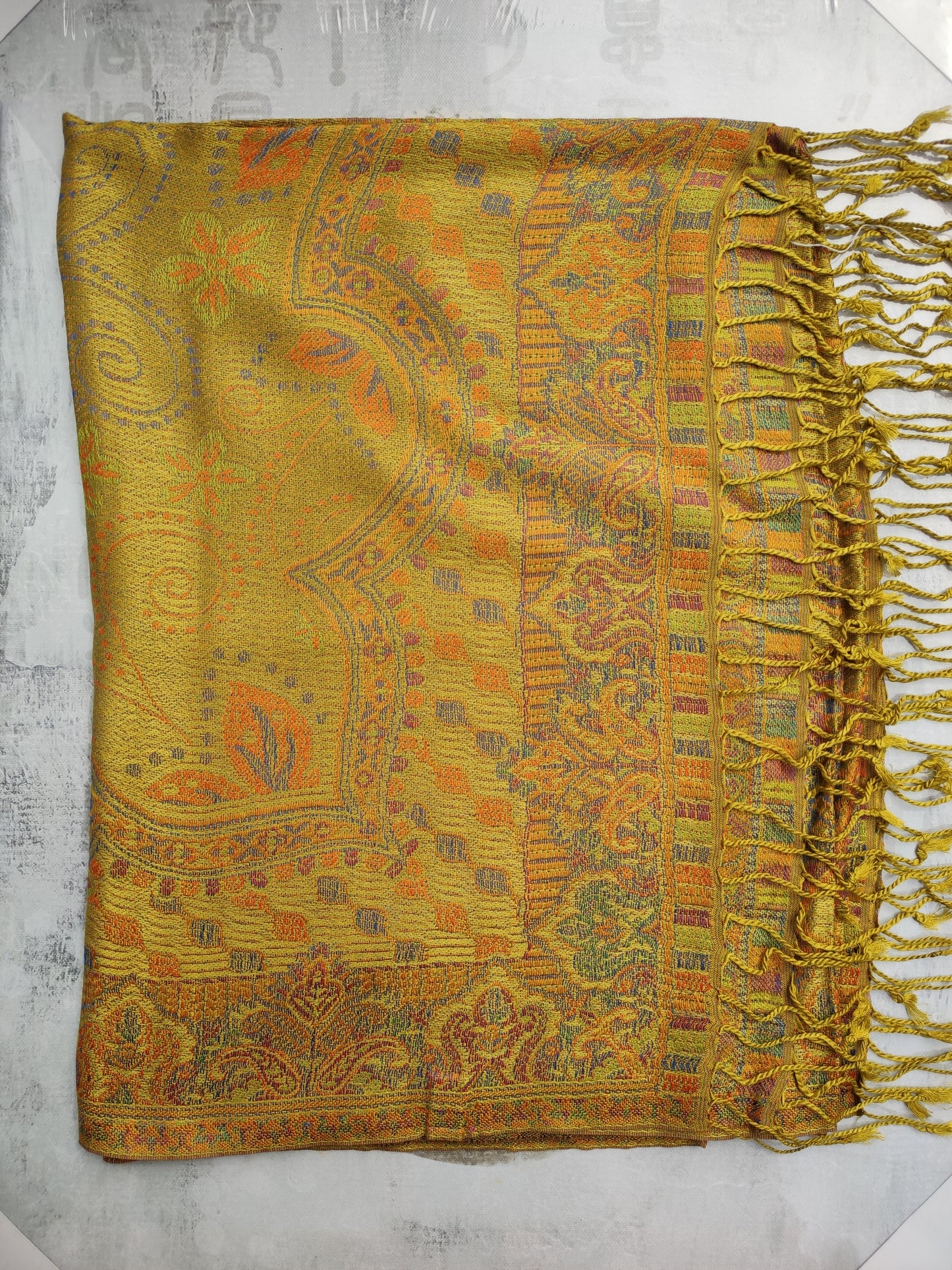 Pashmina Foulard Scarf Silk 100% India 195X75 60 cm