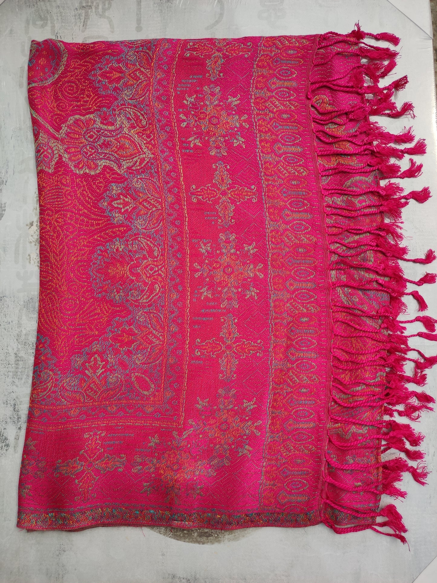 Pashmina Foulard Scarf Silk 100% India 195X75 60 cm