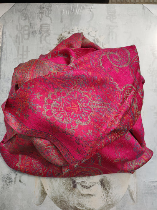 Pashmina Foulard Scarf Silk 100% India 195X75 60 cm