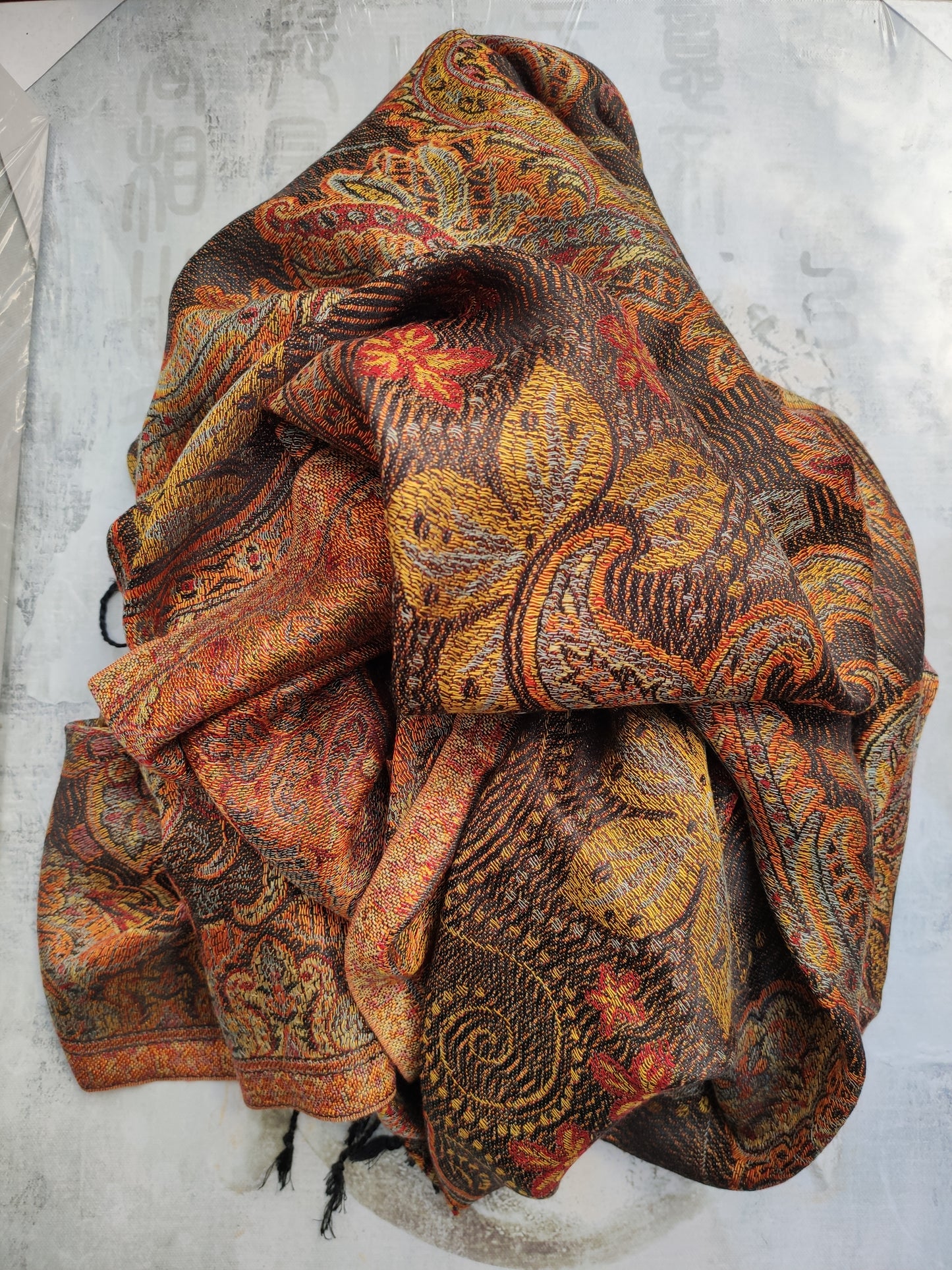 Pashmina Foulard Scarf Silk 100% India 195X75 60 cm