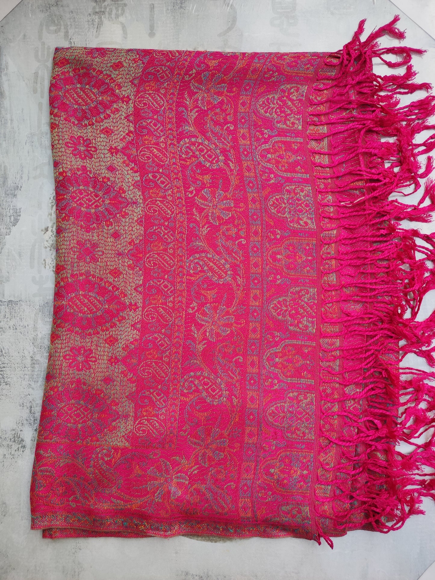 Pashmina Foulard Scarf Silk 100% India 195X75 60 cm