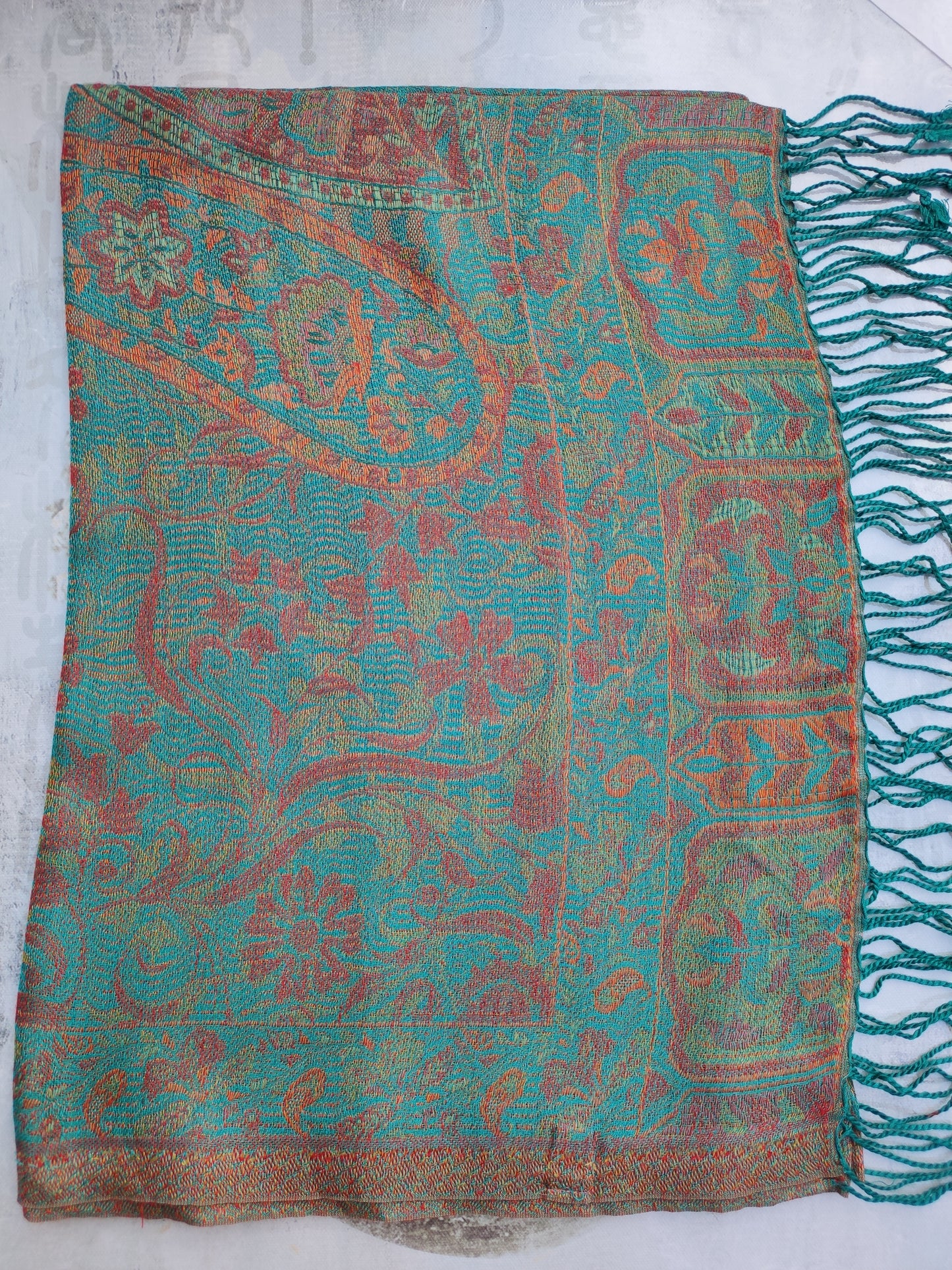 Pashmina Foulard Scarf Silk 100% India 195X75 60 cm