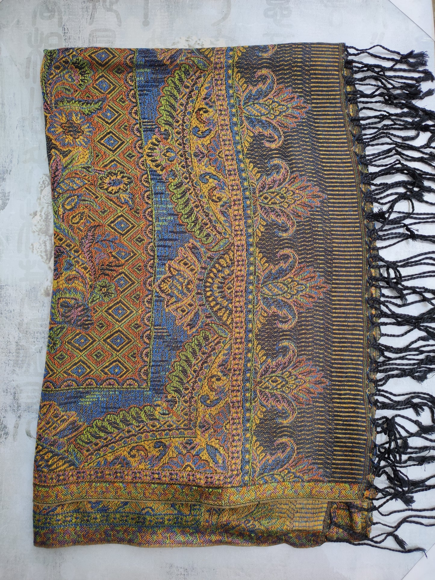 Pashmina Foulard Scarf Silk 100% India 195X75 60 cm