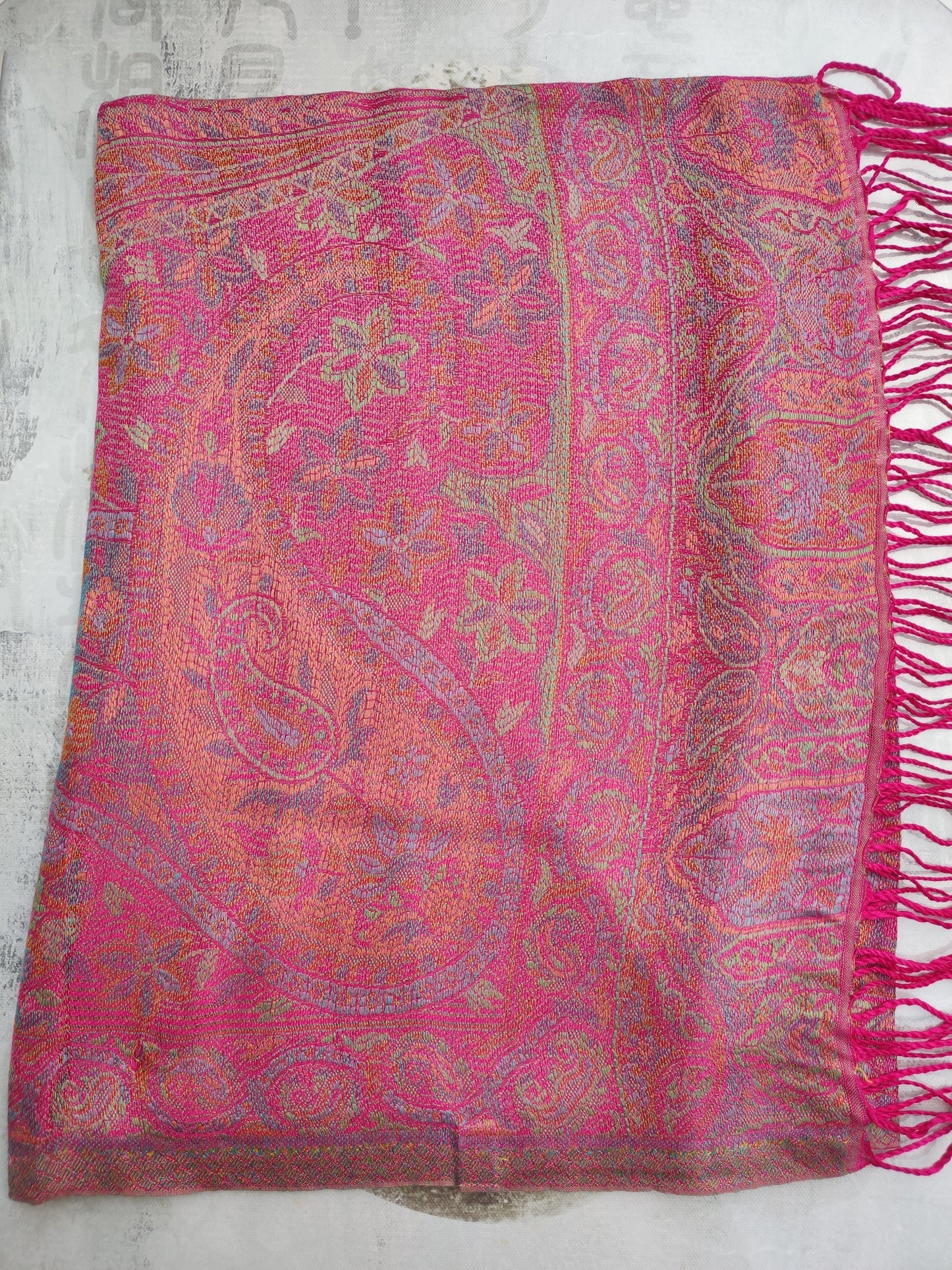 Pashmina Foulard Scarf Silk 100% India 195X75 60 cm