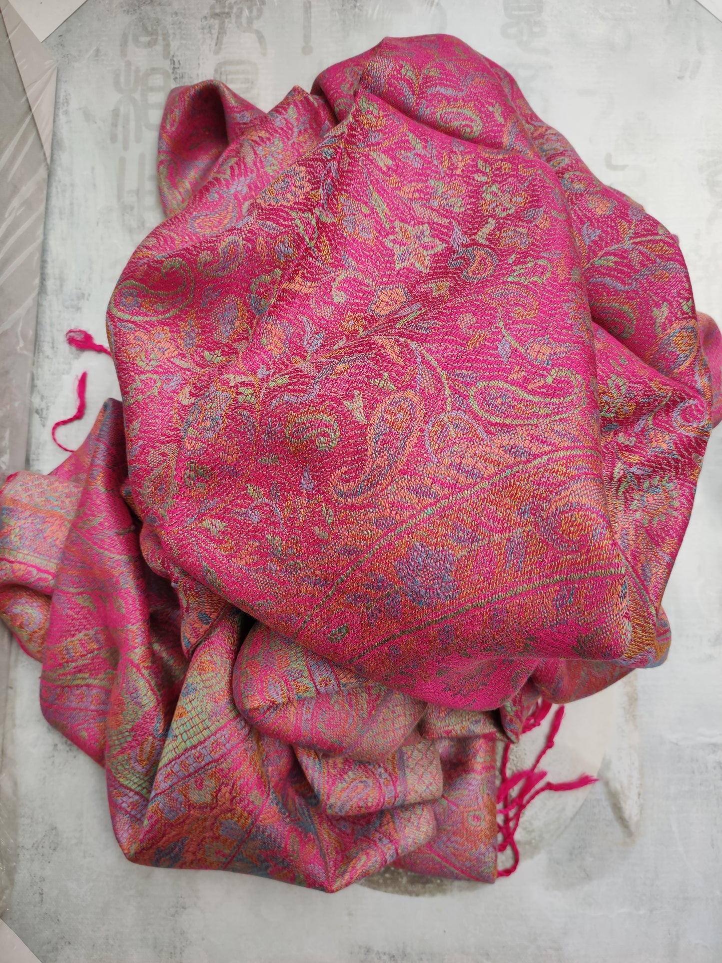 Pashmina Foulard Scarf Silk 100% India 195X75 60 cm