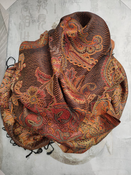 Pashmina Foulard Scarf Silk 100% India 195X75 60 cm