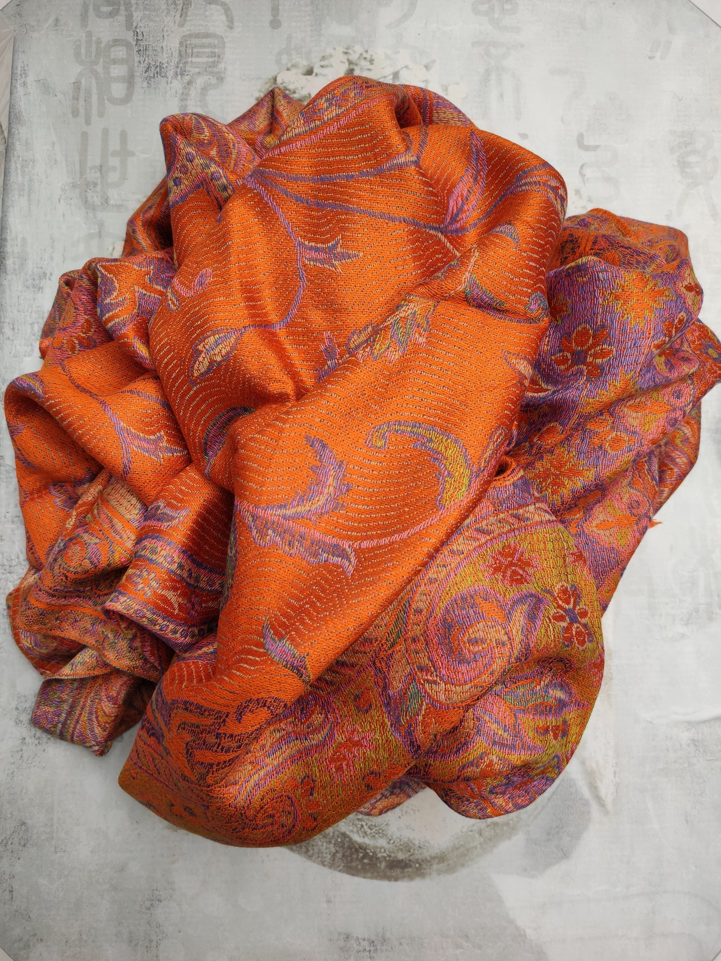 Pashmina Foulard Scarf Silk 100% India 195X75 60 cm