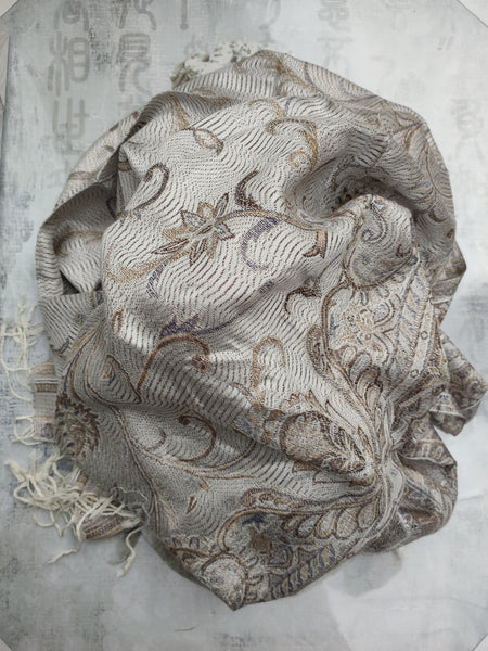 Pashmina Foulard Scarf Silk 100% India 195X75 60 cm