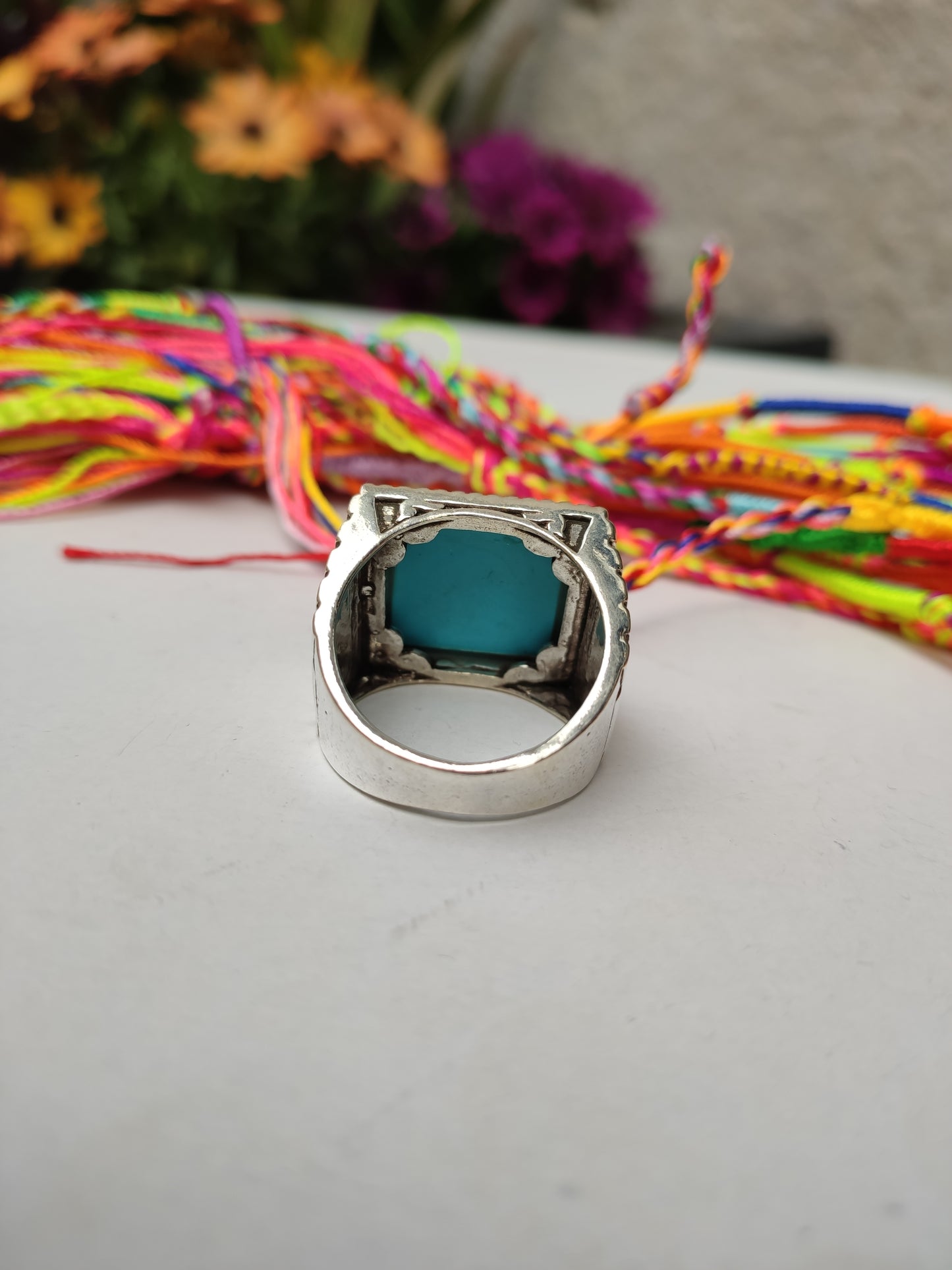 Men's ring 925 silver TURQUOISE U11