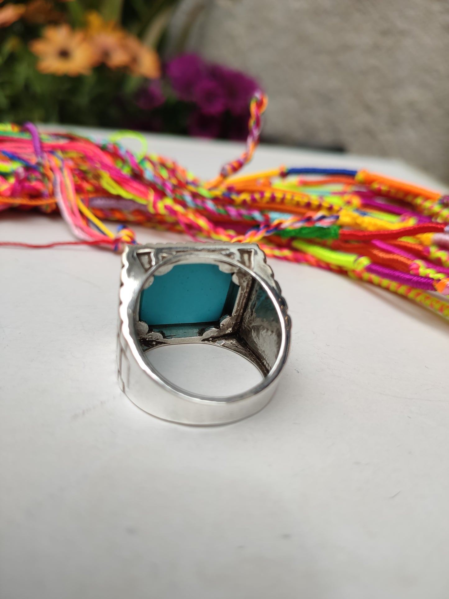 Men's ring 925 silver TURQUOISE U11