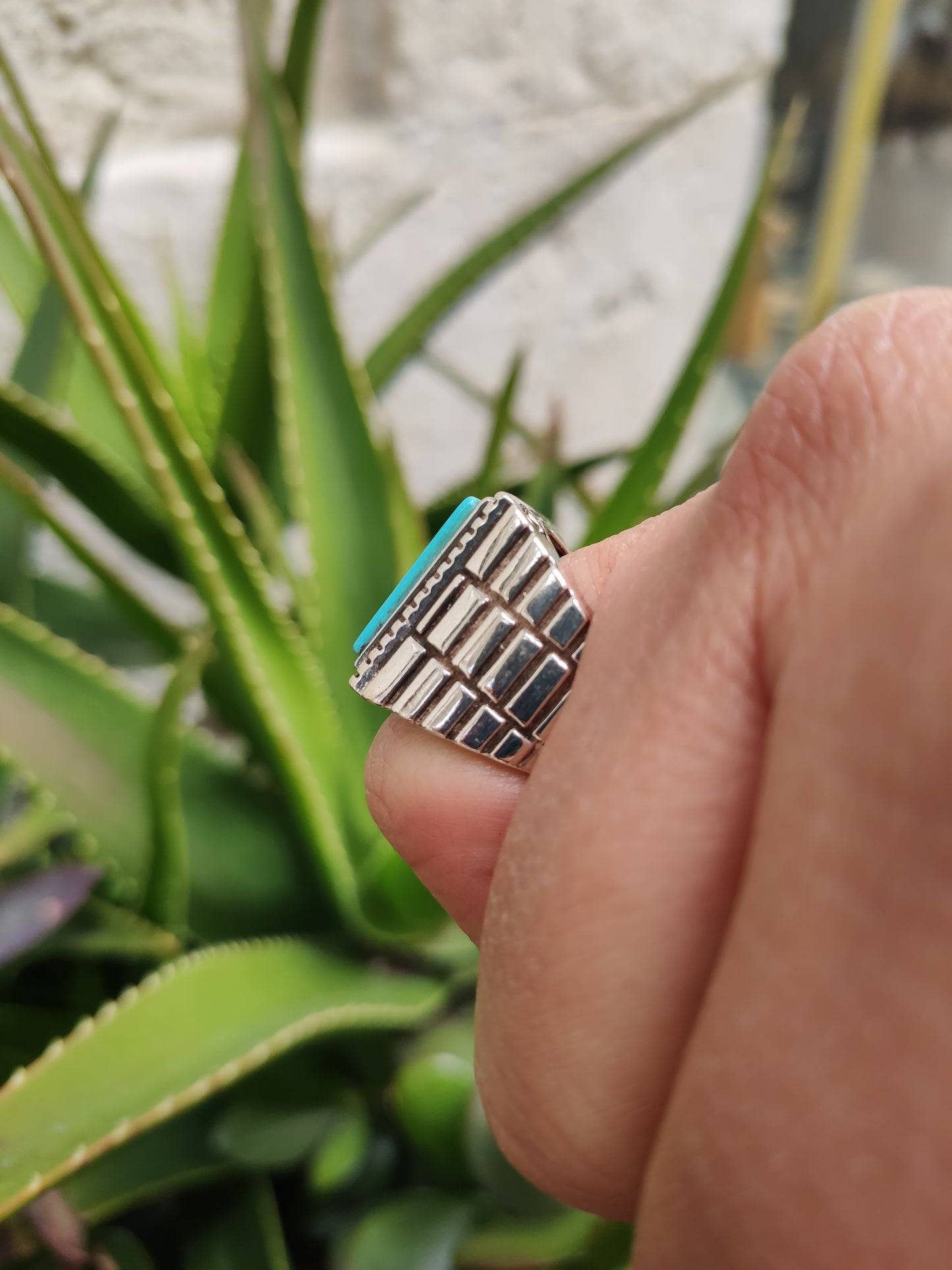 Men's ring 925 silver TURQUOISE U11