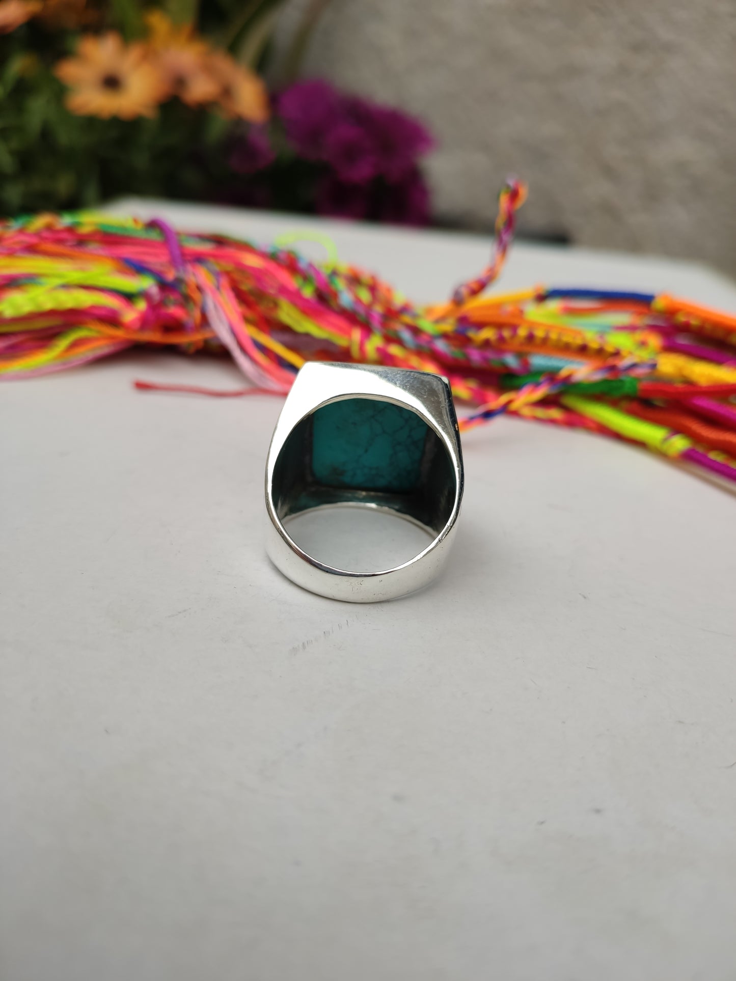 Men's ring 925 silver TURQUOISE U11