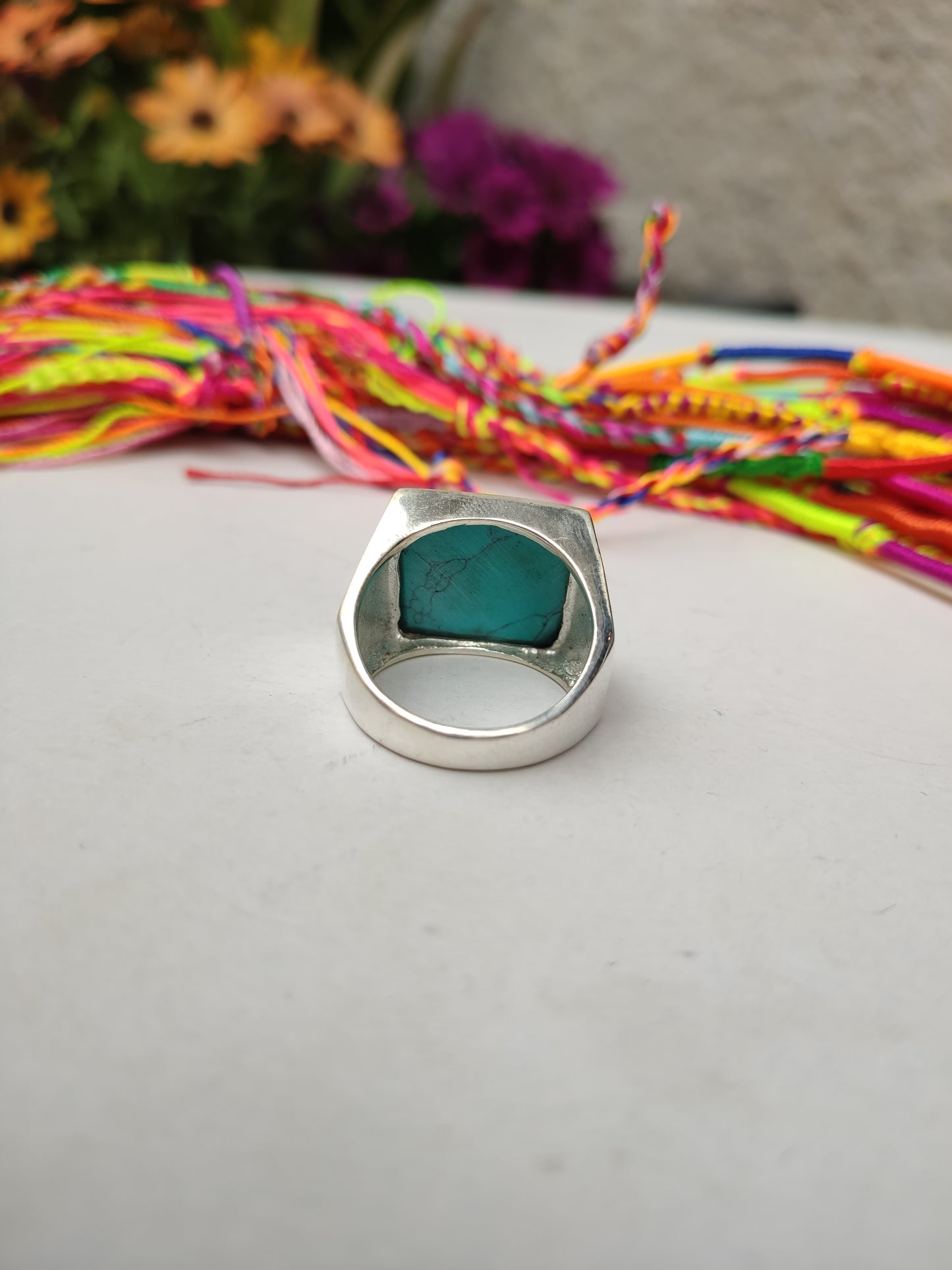 Men's ring 925 silver TURQUOISE U11