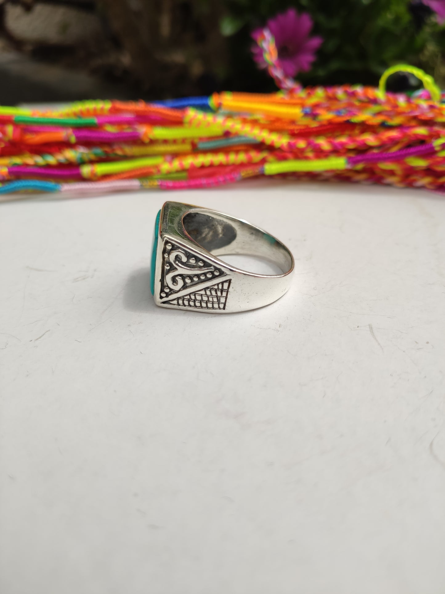 Men's ring 925 silver TURQUOISE U11