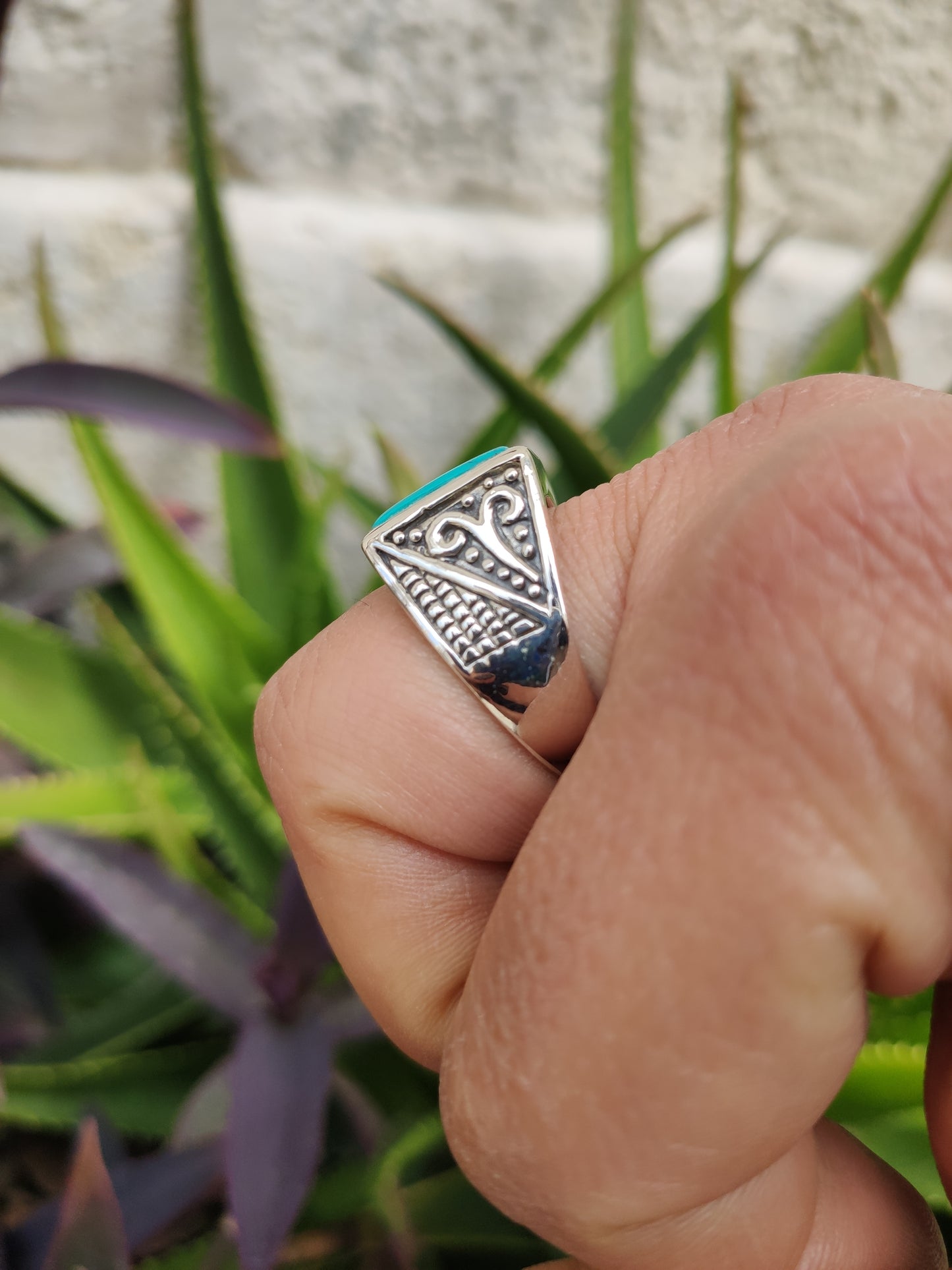 Men's ring 925 silver TURQUOISE U11