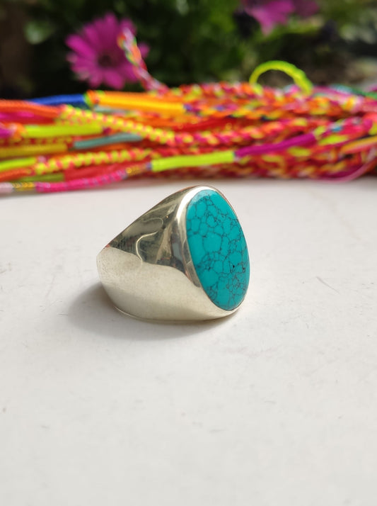 Men's ring 925 silver TURQUOISE U11