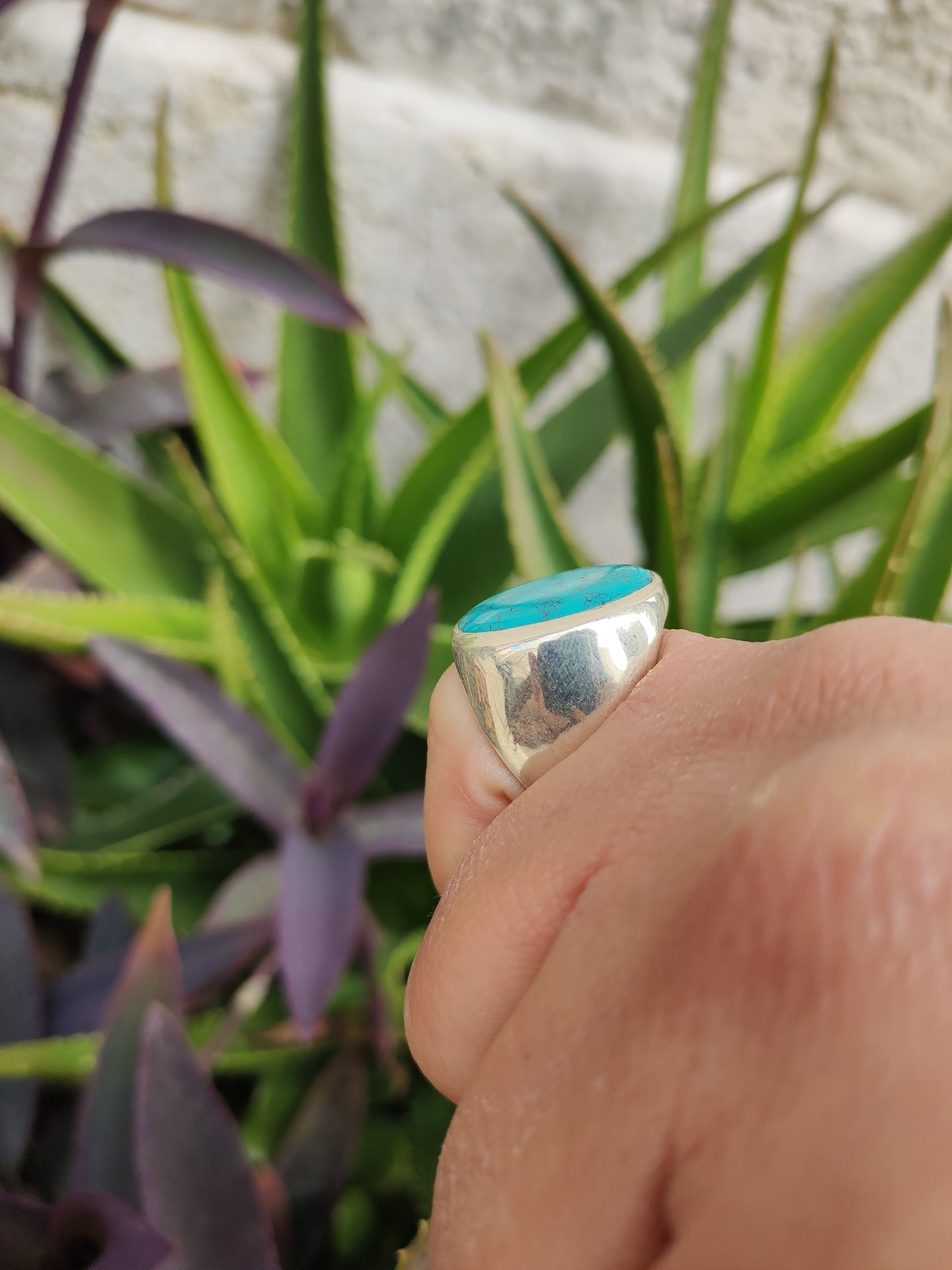 Men's ring 925 silver TURQUOISE U11