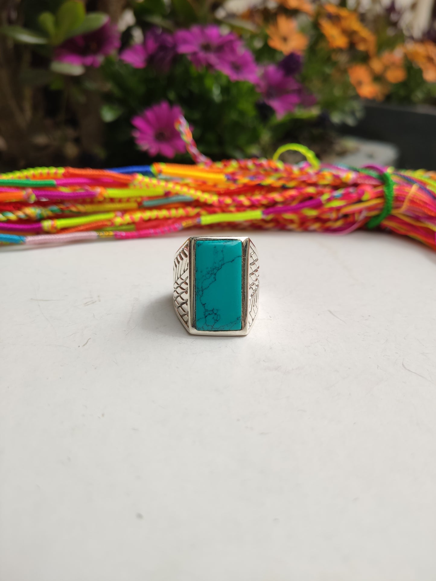 Men's ring 925 silver TURQUOISE U11