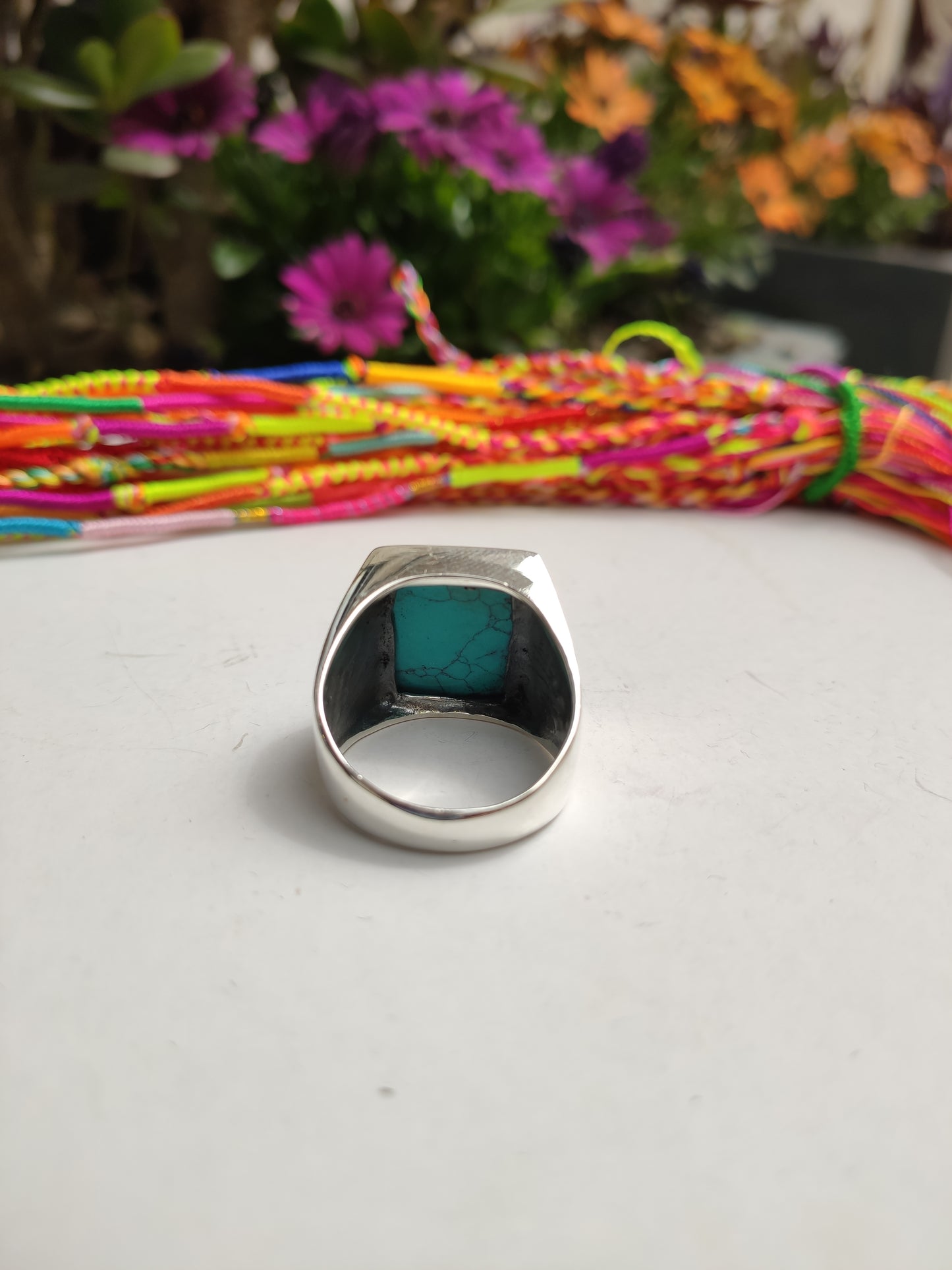 Men's ring 925 silver TURQUOISE U11