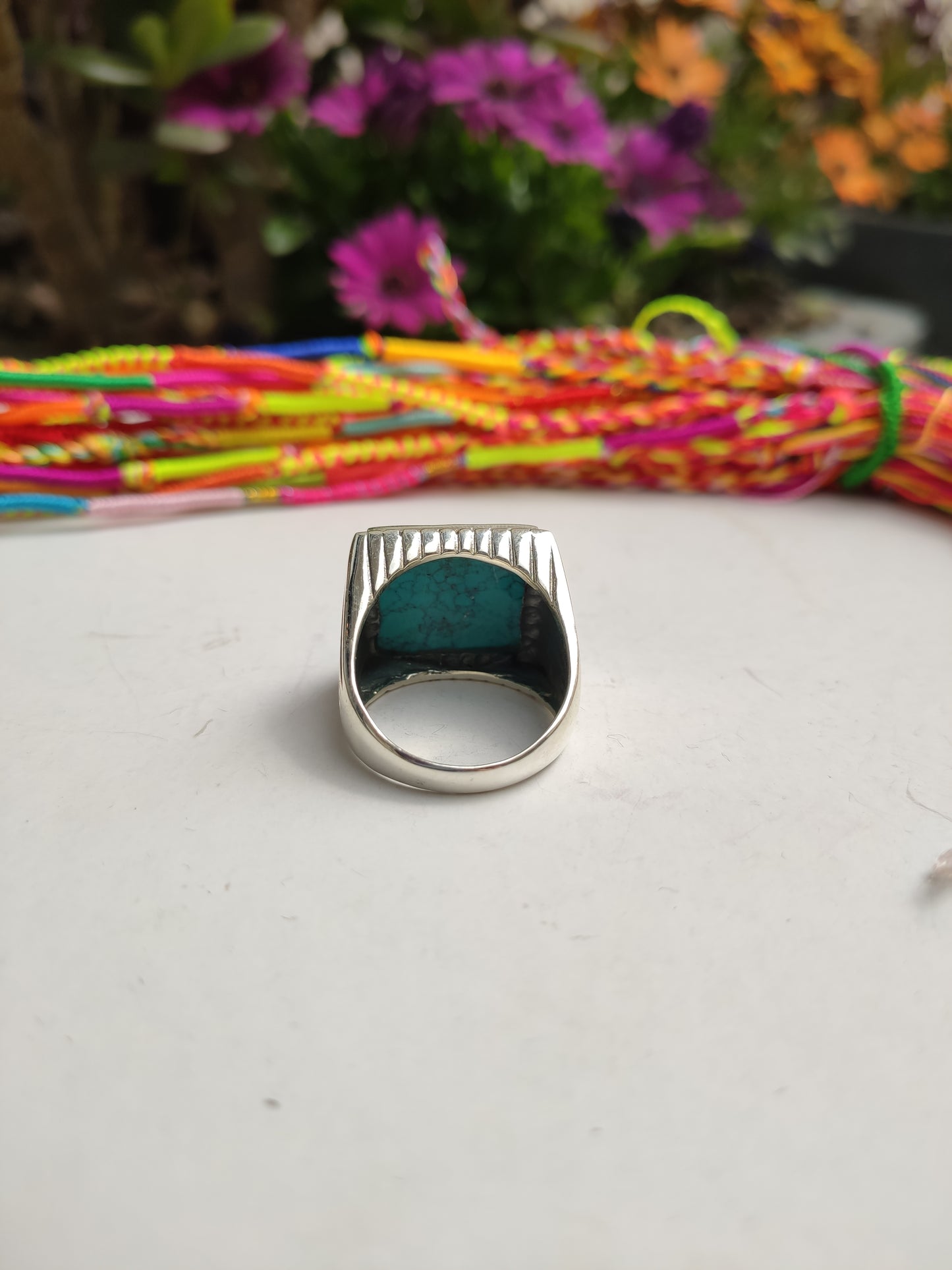 Men's ring 925 silver TURQUOISE U11