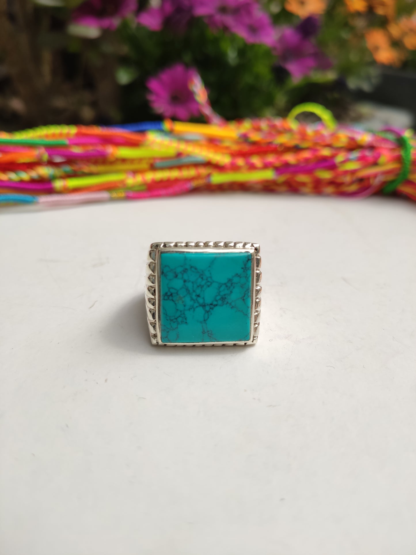 Men's ring 925 silver TURQUOISE U11