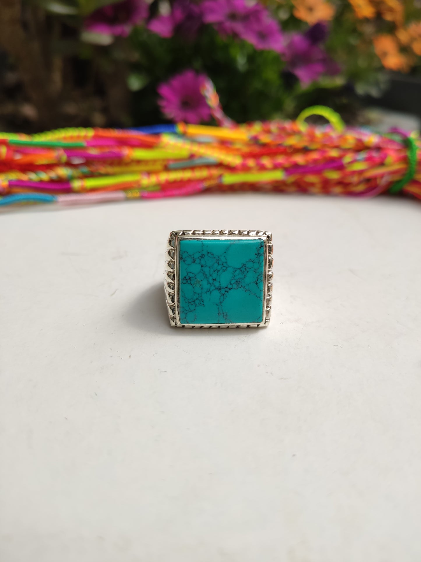 Men's ring 925 silver TURQUOISE U11