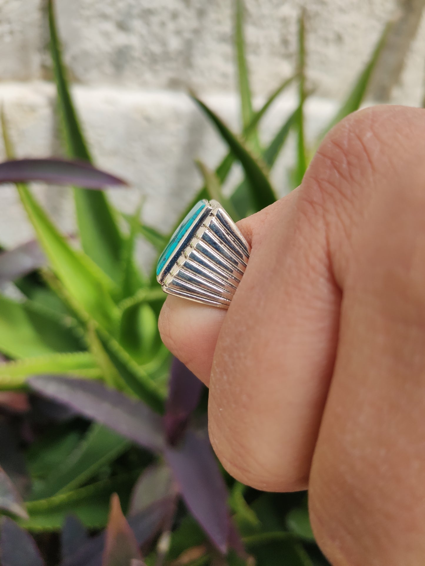 Men's ring 925 silver TURQUOISE U11