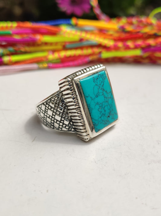 Men's ring 925 silver TURQUOISE U11