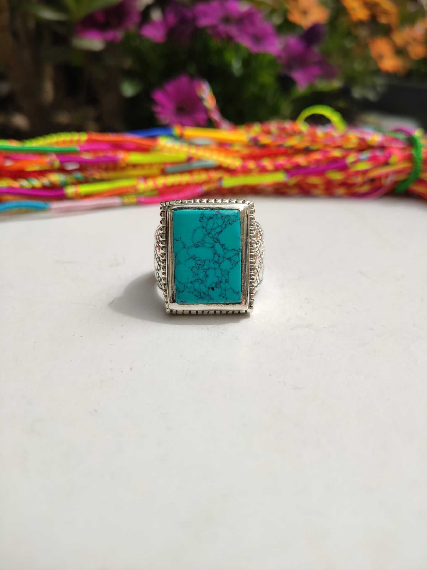 Men's ring 925 silver TURQUOISE U11