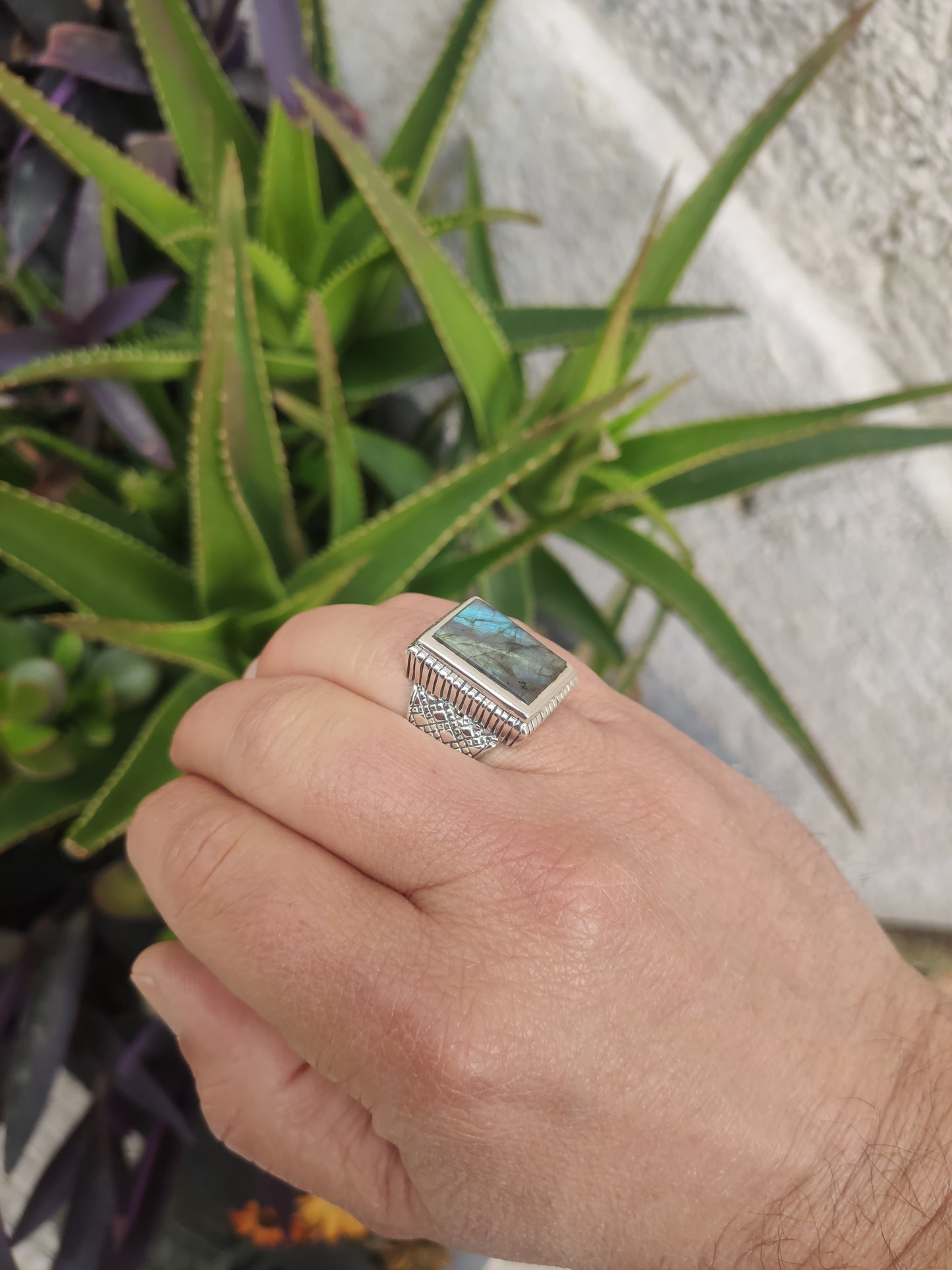 Men's ring 925 silver TURQUOISE U11