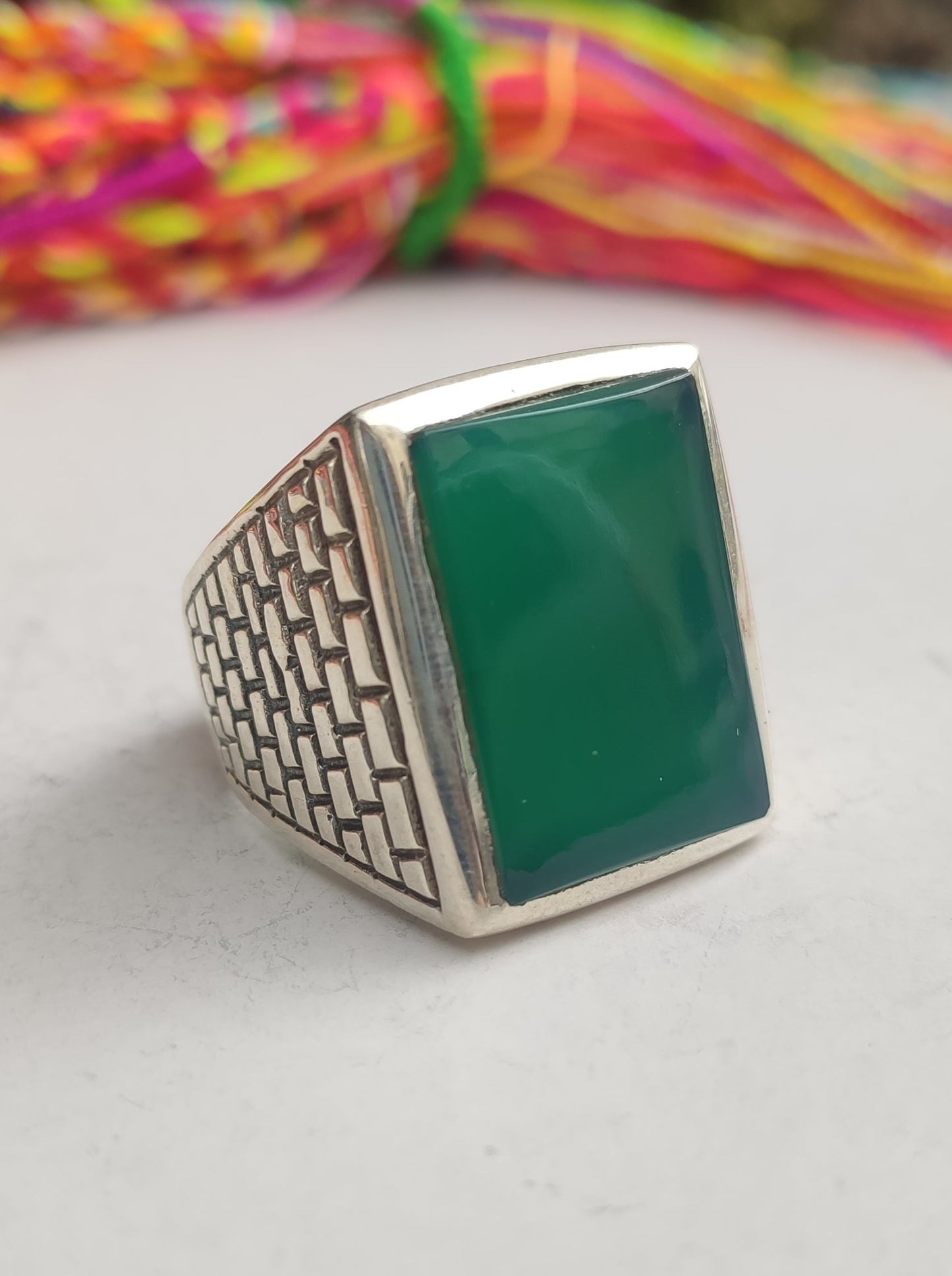 Men's ring 925 silver TURQUOISE U11