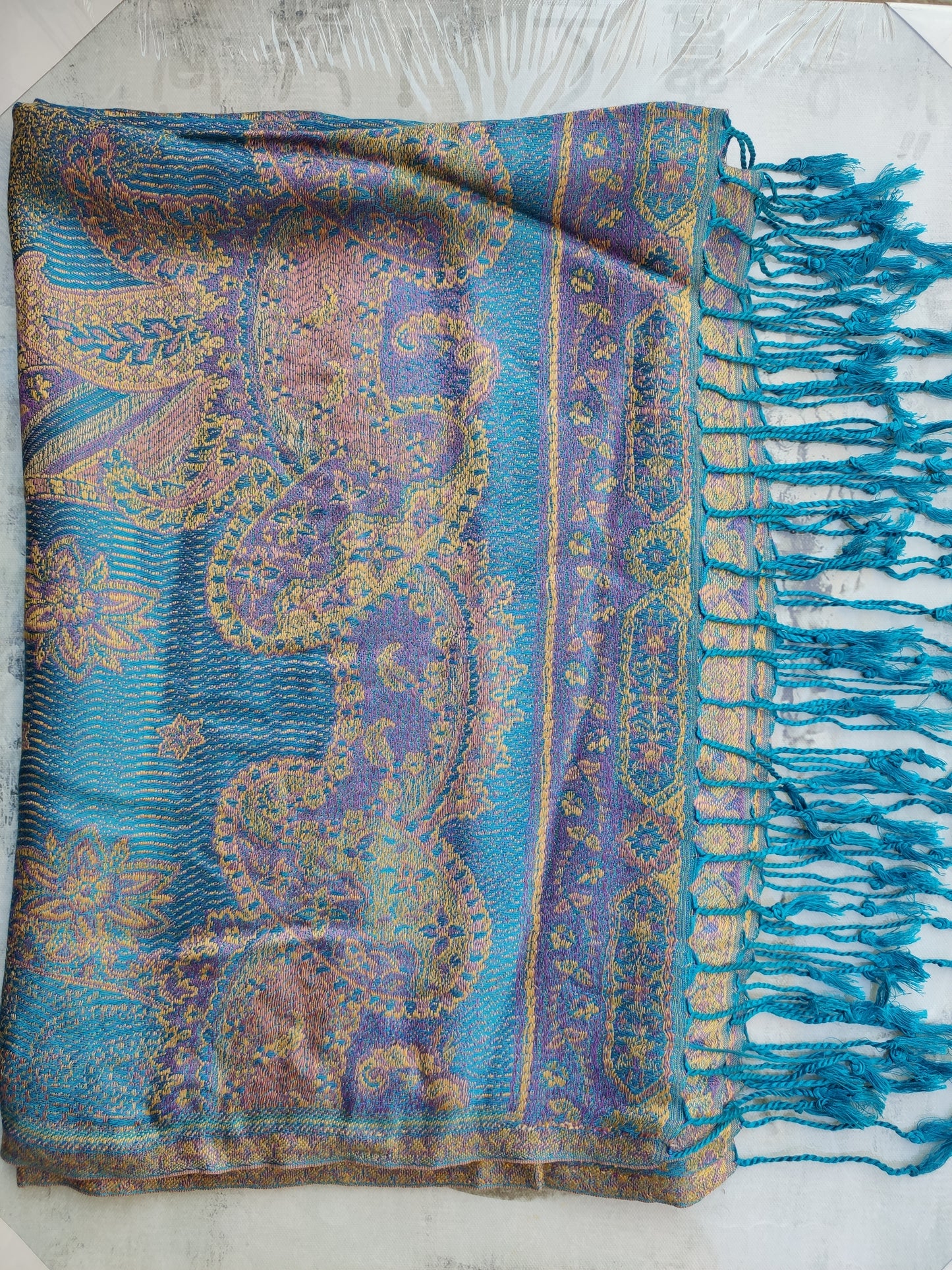 Pashmina Foulard Scarf Silk 100% India 195X75 60 cm