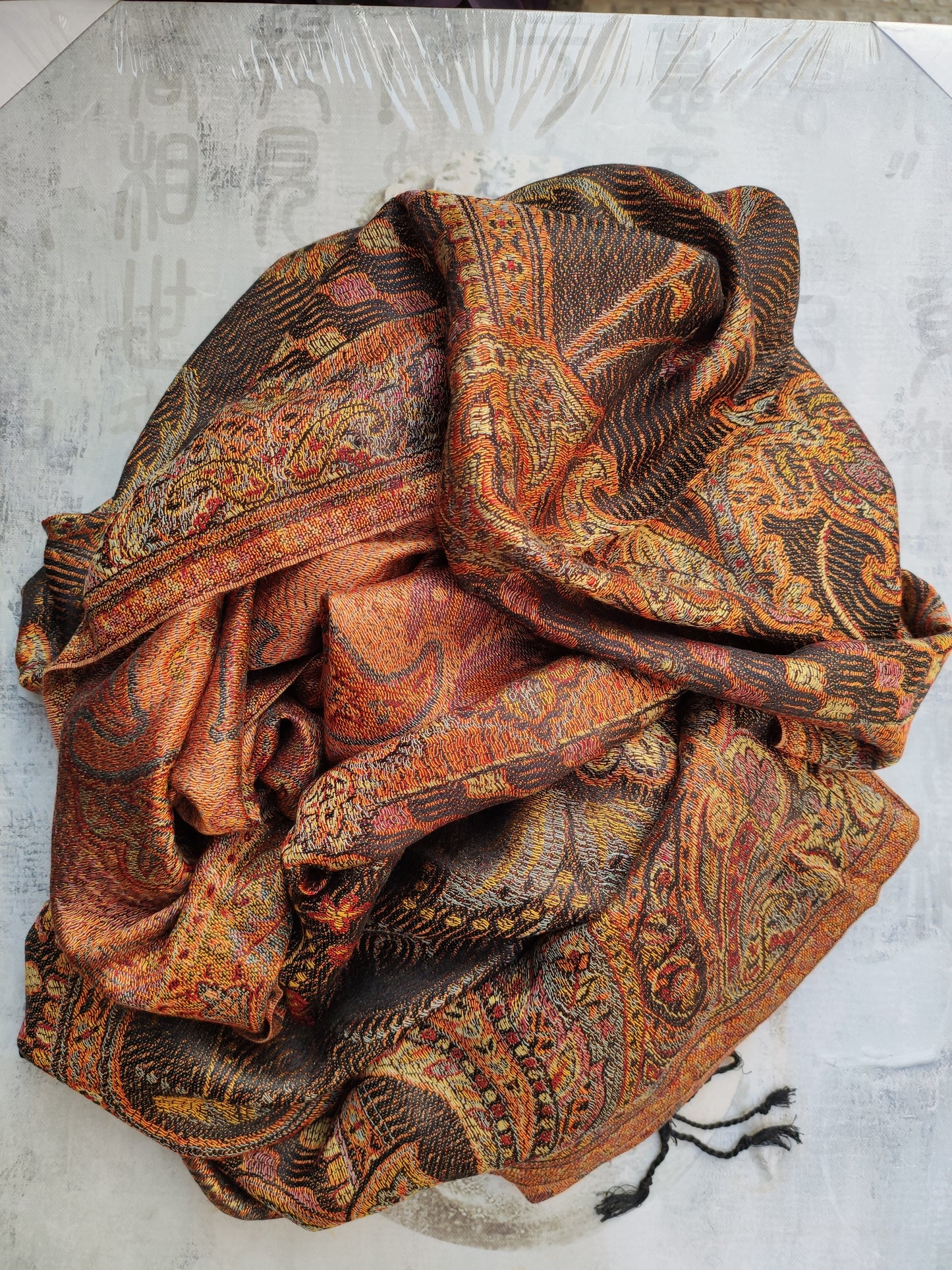 Pashmina Foulard Scarf Silk 100% India 195X75 60 cm