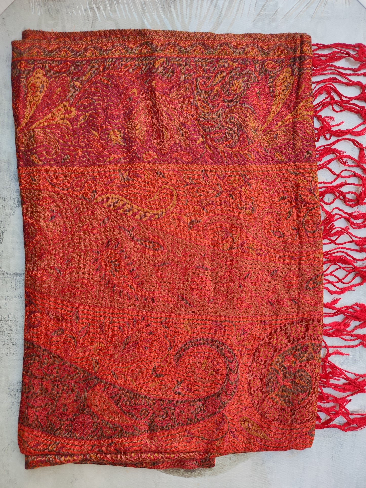 Pashmina Foulard Scarf Silk 100% India 195X75 60 cm