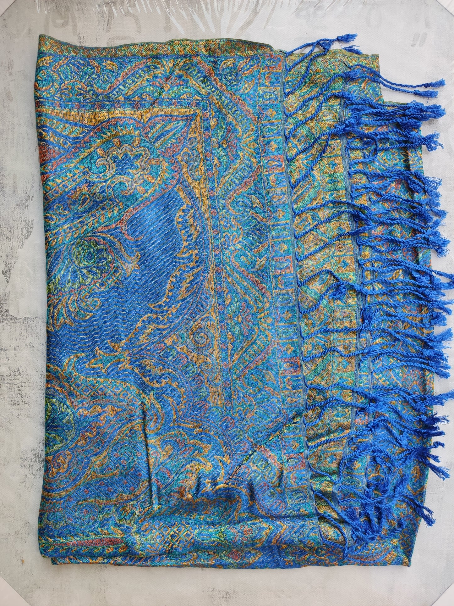 Pashmina Foulard Scarf Silk 100% India 195X75 60 cm