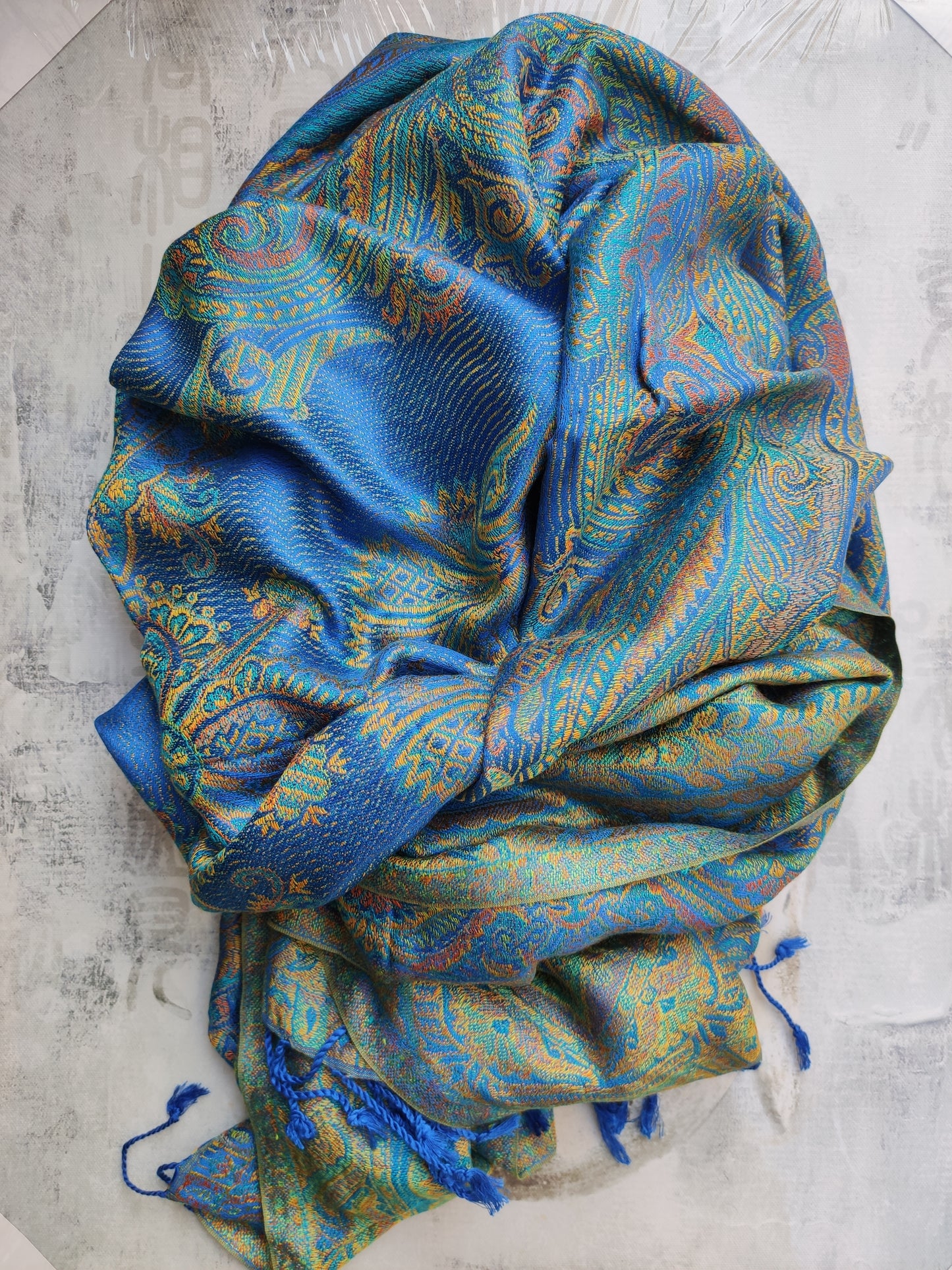 Pashmina Foulard Scarf Silk 100% India 195X75 60 cm