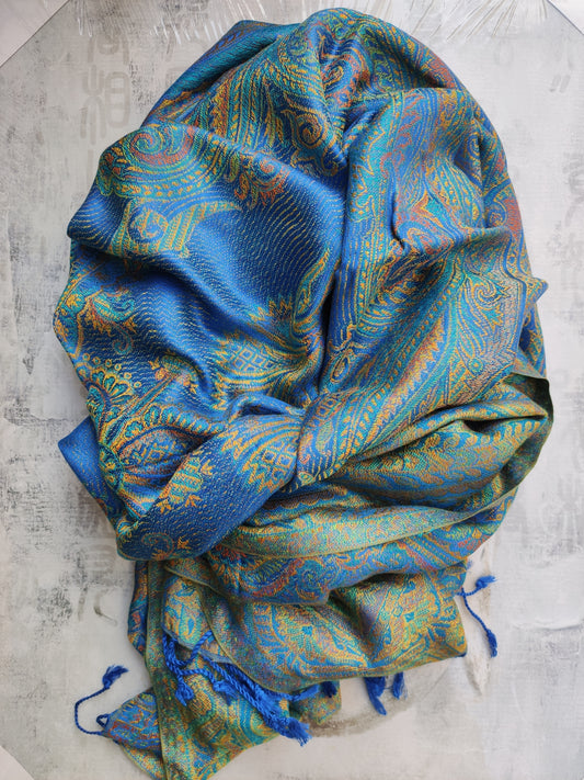 Pashmina Foulard Scarf Silk 100% India 195X75 60 cm